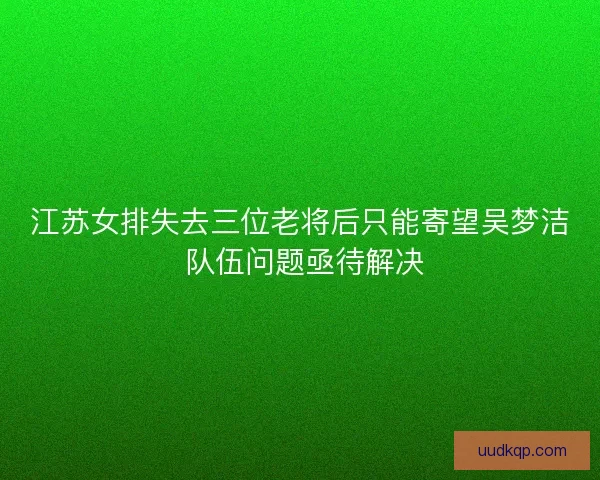 江苏女排失去三位老将后只能寄望吴梦洁 队伍问题亟待解决